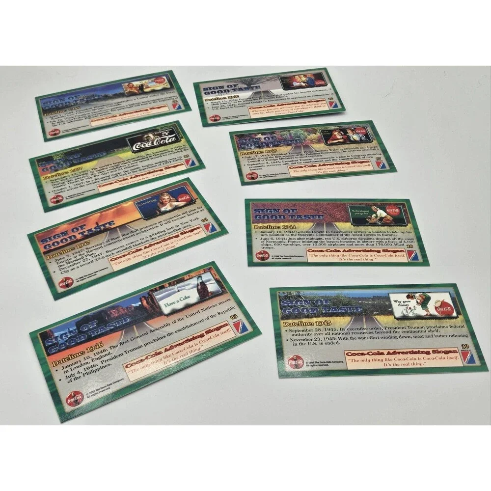 Coca-Cola Sign of Good Taste 1996 Non-Sport Trading Card Lot 8 Vintage